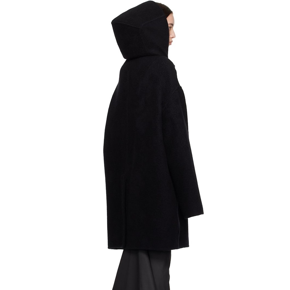 Rick Owens cashmere hooded coat black IT38